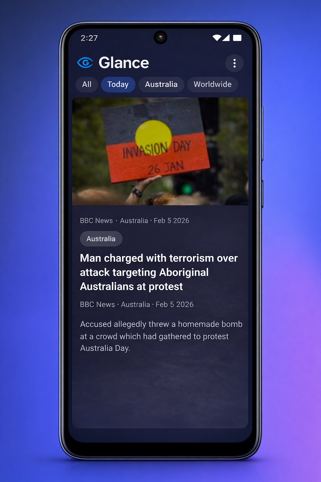 Glance app – article